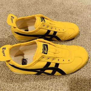 Yellow Onitsuka Tiger Slip on Sneakers